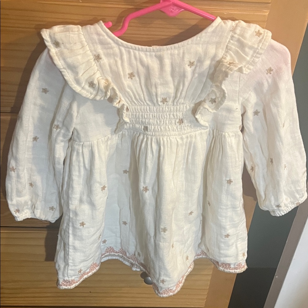Zara Cream Ruffled Kids Blouse